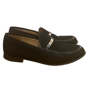 GUCCI Womens Vintage Black Fabric Top Slip On Loafers